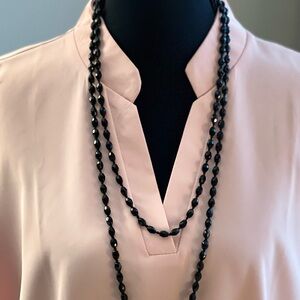 Black Double-Strand Opera Necklace